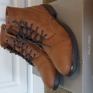 Mens Falls Creek AUSTIN Brown Fashion Boots Size 9 10 Zippers Cognac NWT